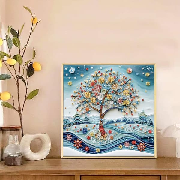 Diamantbroderi Vinterhave 30x30 cm