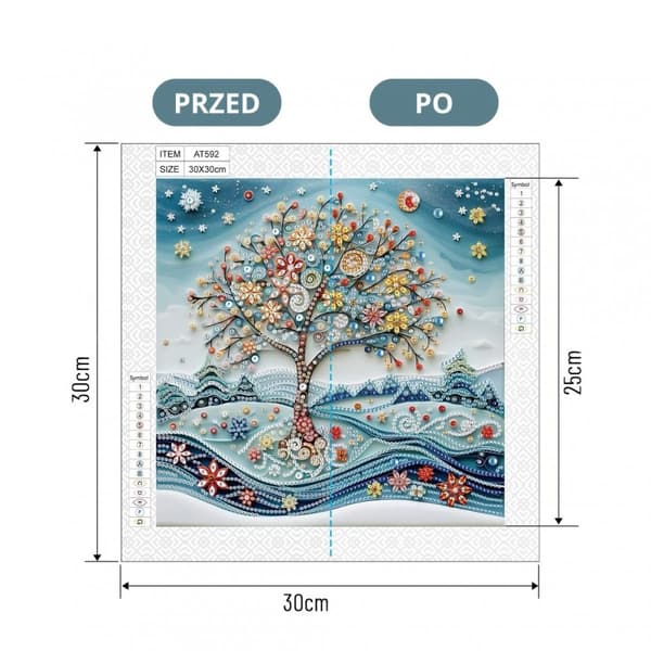 Diamantbroderi Vinterhave 30x30 cm