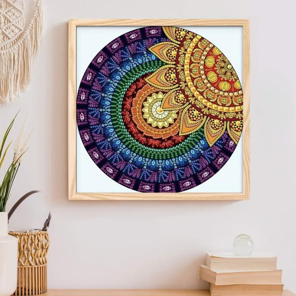 Diamantbroderi Mandala Sol 30x30 cm