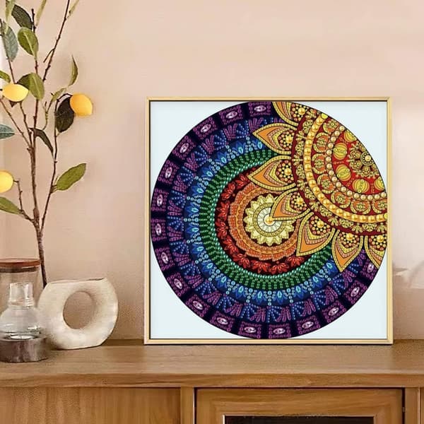 Diamantbroderi Mandala Sol 30x30 cm