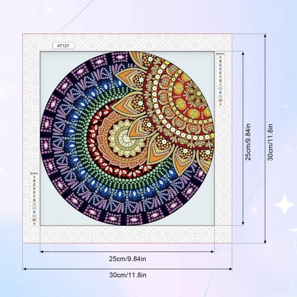 Diamantbroderi Mandala Sol 30x30 cm