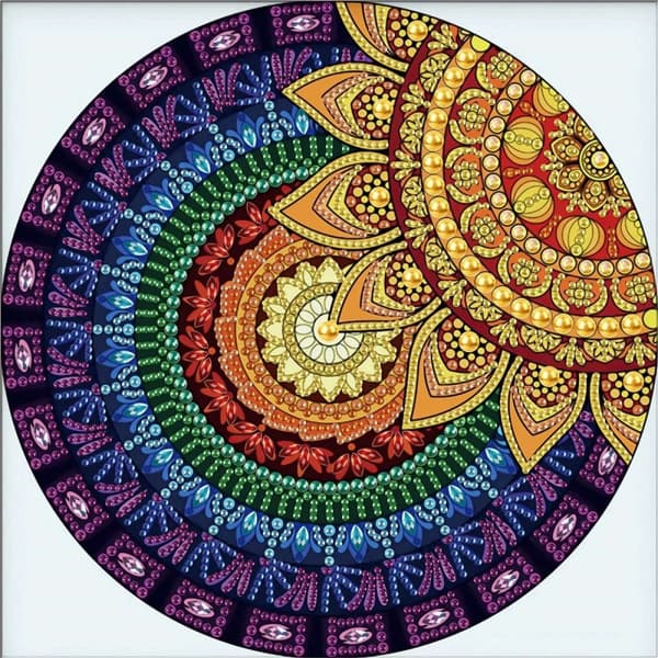 Diamantbroderi Mandala Sol 30x30 cm
