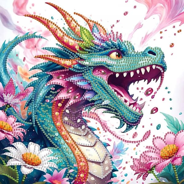 Diamantdragebroderi Guardian of Legends 30x30 cm