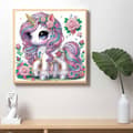 Miniatyrbild 4 av 5: Diamantbroderi Söt Enhörning 30x30 cm