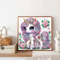 Miniatyrbild 5 av 5: Diamantbroderi Söt Enhörning 30x30 cm