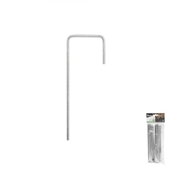 Sæt med 15 produkter. Galvaniseret metalstift i form af "J" bredde 3cm / højde 15cm