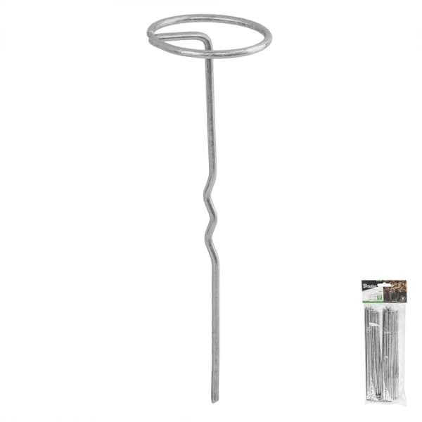 Sæt med 5 produkter. Galvaniseret metalstift i form af "G" bredde 6cm / højde 20cm