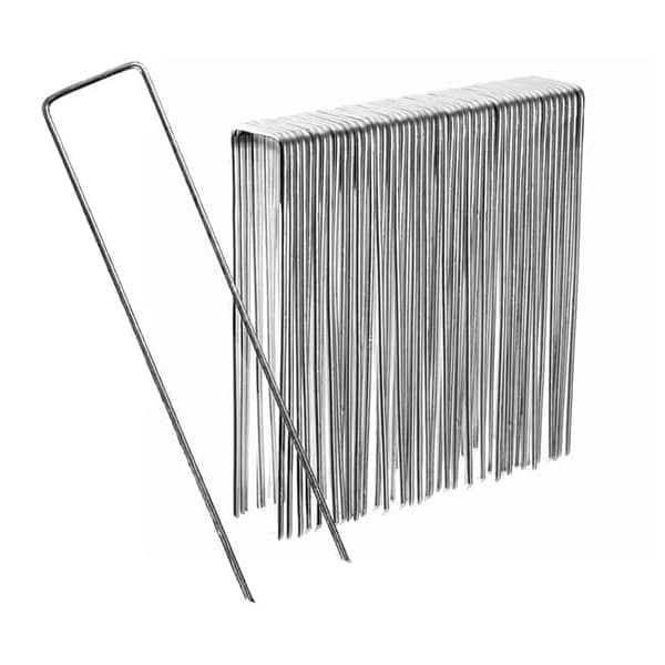 30/100 st U-formade förankringspinnar för trädgård Silver 150x30x25 mm 30st