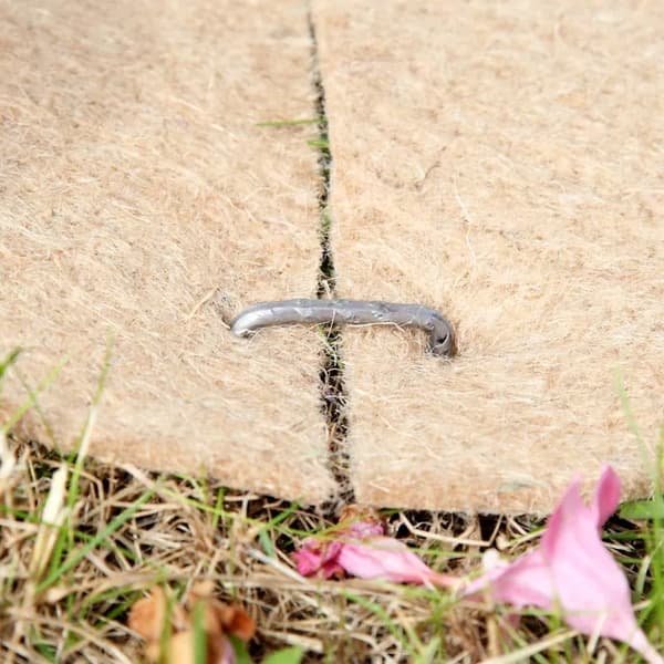 30/100 stk U-formede stålankerpløkker til have- og jorddug, robust fastgørelse, sølv, 150×30×25 mm