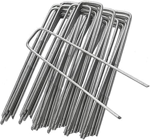 50 st U-formade förankringspinnar för trädgård - Silver 150mm