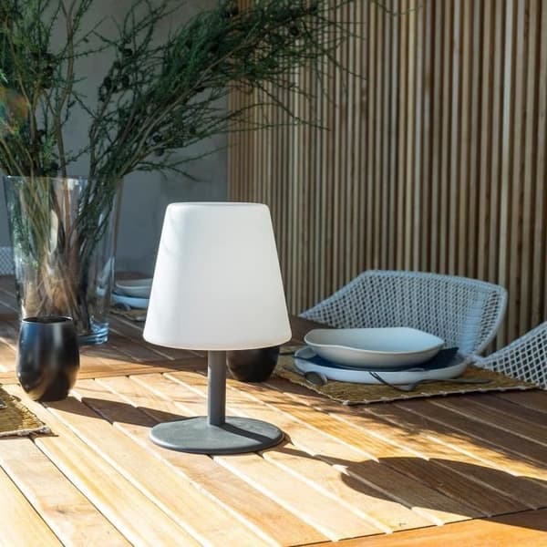 LUMISKY Standy Mini Rock sladdlös LED-bordslampa - H 25 cm - Grå och vit