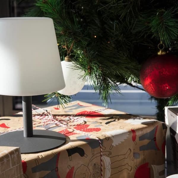 LUMISKY Standy Mini Rock sladdlös LED-bordslampa - H 25 cm - Grå och vit