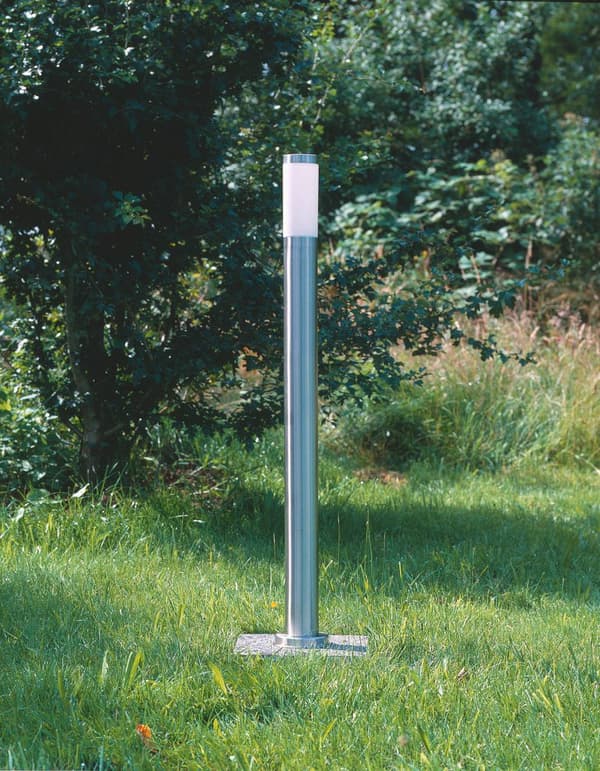 BRILLIANT lampa Chorus golvlampa utomhus rostfritt stål | 1x A60, E27, 20W, lämplig för normala lampor (ingår ej) | Skala A ++ till E | IP-skyddsklass