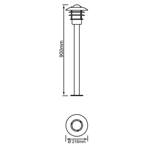 BRILLIANT lampa Terrence golvlampa utomhus rostfritt stål | 1x A60, E27, 60W, lämplig för normala lampor (ingår ej) | Skala A ++ till E | IP-skyddskla