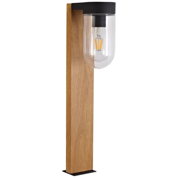 BRILLIANT lampa Cabar utomhus sockel ljus 55 cm trä mörk / svart | 1x A60, E27, 40W, lämplig för normala lampor (ingår ej) | Skala A ++ till E | IP-sk