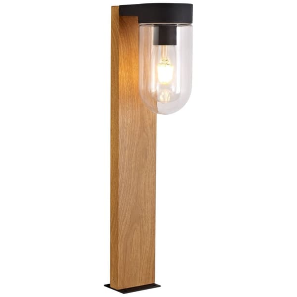BRILLIANT lampe Cabar udendørs sokkel lys 55 cm træ mørk / sort | 1x A60, E27, 40W, egnet til normale lamper (medfølger ikke) | Skala A ++ til E | IP