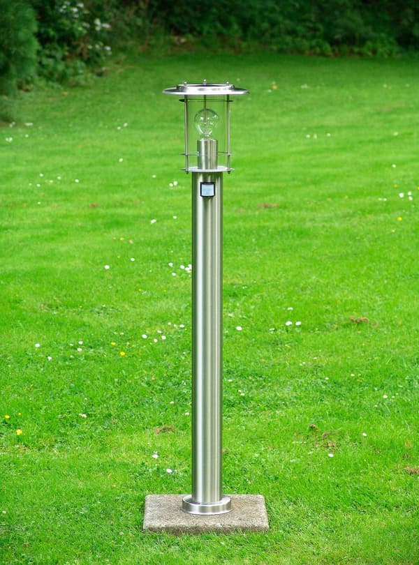 BRILLIANT lampe York udendørs gulvlampe bevægelsesdetektor rustfrit stål | 1x A60, E27, 40W, gf normale lamper n, Ent, | IP beskyttelsesklasse: 44 - s