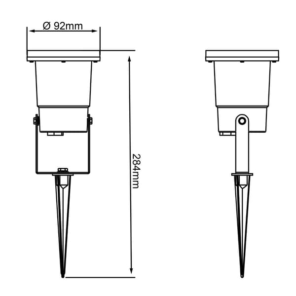 BRILLIANT lampa Janko LED utomhusspik 32cm svart | 1x LED-PAR51, GU10, 3W LED-reflektorlampa ingår, 250lm, 3000K | IP-skyddsklass: 44 - stänkskydd | E