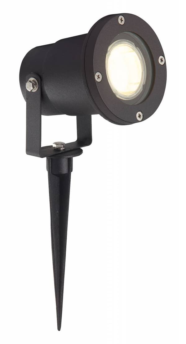 BRILLIANT lampa Janko LED utomhusspik 32cm svart | 1x LED-PAR51, GU10, 3W LED-reflektorlampa ingår, 250lm, 3000K | IP-skyddsklass: 44 - stänkskydd | E