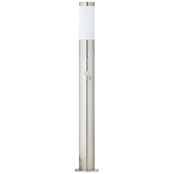 BRILLIANT lampe, Leigh udendørs gulvlampe 80cm bevægelsesdetektor rustfrit stål, 1x A60, E27, 11W, IP beskyttelsesklasse: 44 - stænksikker