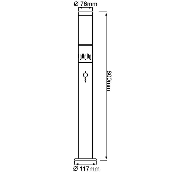 BRILLIANT lampe, Leigh udendørs gulvlampe 80cm bevægelsesdetektor rustfrit stål, 1x A60, E27, 11W, IP beskyttelsesklasse: 44 - stænksikker