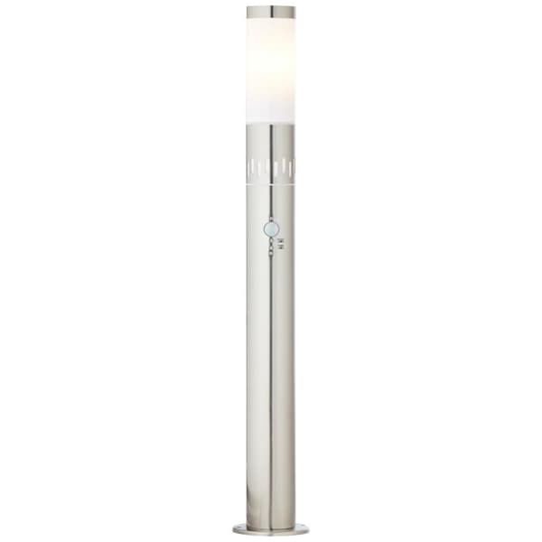 BRILLIANT lampe, Leigh udendørs gulvlampe 80cm bevægelsesdetektor rustfrit stål, 1x A60, E27, 11W, IP beskyttelsesklasse: 44 - stænksikker