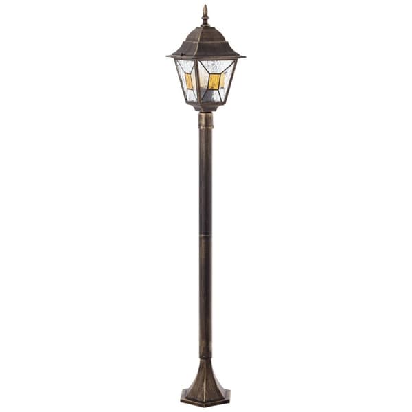Brilliant | Janel udendørs gulvlampe 120cm sort guld | 1x A60, E27, 60W, velegnet til normale lamper (medfølger ikke)
