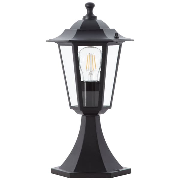 Brilliant | Carleen ulkopilarivalaisin 36cm musta | 1x A60, E27, 60W, sopii normaaleille lampuille (ei sisälly)