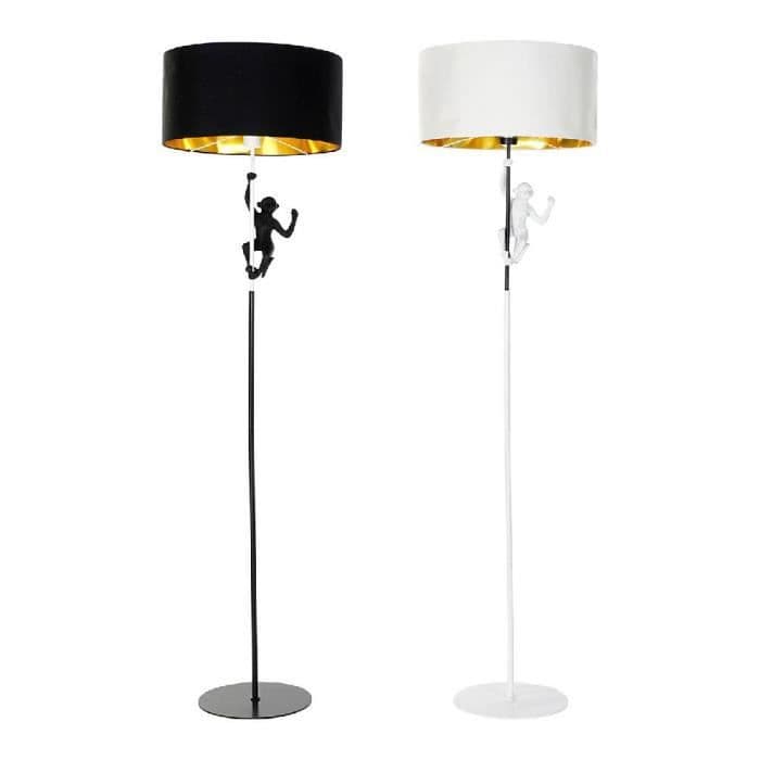 Golvlampa DKD Home Decor Polyester Metal Resin (2 st) (44 x 44 x 166 cm)