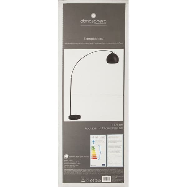 Svart golvlampa i metall Höjd 175 cm Atmosphera