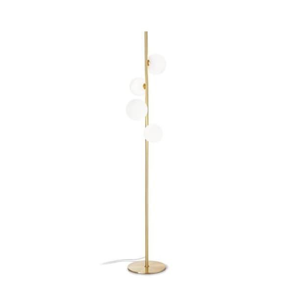 Ideal Lux PERLAGE Golvlampa med 4 flerarmar i mässing, integrerad strömbrytare, utan ljusreglering