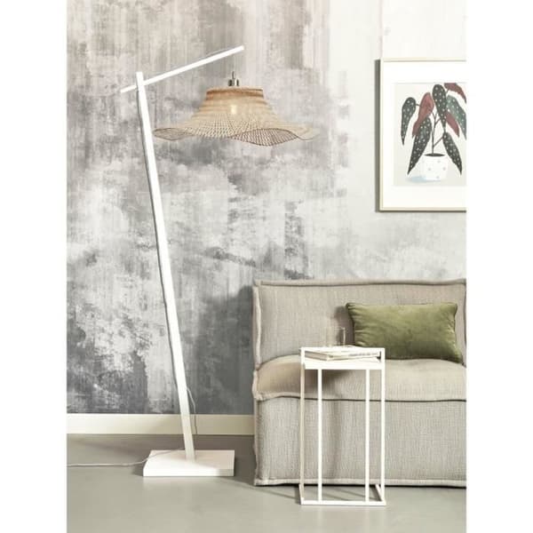 Golvlampe - IBIZA - 65 - Bambu - Flätad lampskärm - 1 glödlampa E27