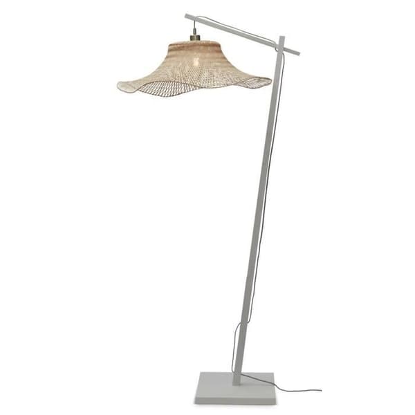 Golvlampe - IBIZA - 65 - Bambu - Flätad lampskärm - 1 glödlampa E27