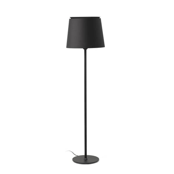 Gatelampa - Faro Barcelona - SAVOY - Svart - Grön textilskärmskåpa - Modern design Svart