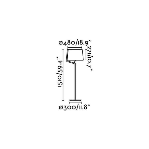 Golvlampa - Faro - Berni - Svart - E27 - 151 cm - 1 ljus