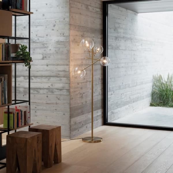 Ideal Lux EQUINOXE Golvlampa med 4 multipelarmar i mässing