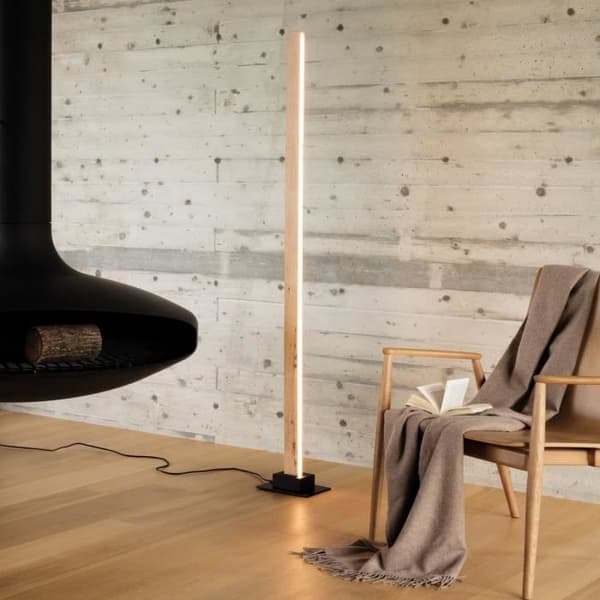 Ideal Lux CRAFT Integrerad dimbar LED-golvlampa i trä, integrerad strömbrytare, 3000K