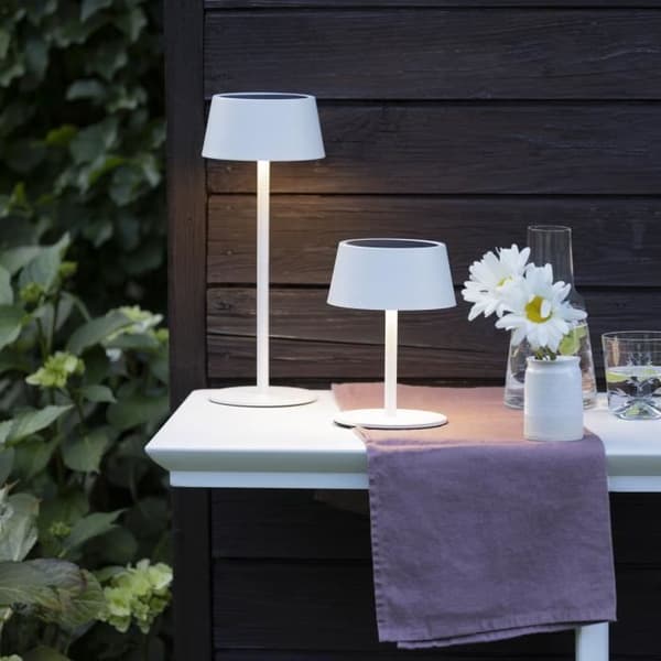 Utomhusbordslampa - BRILJANT - PICCO - LED och solenergi - Metall och plast - 5 W - Vit