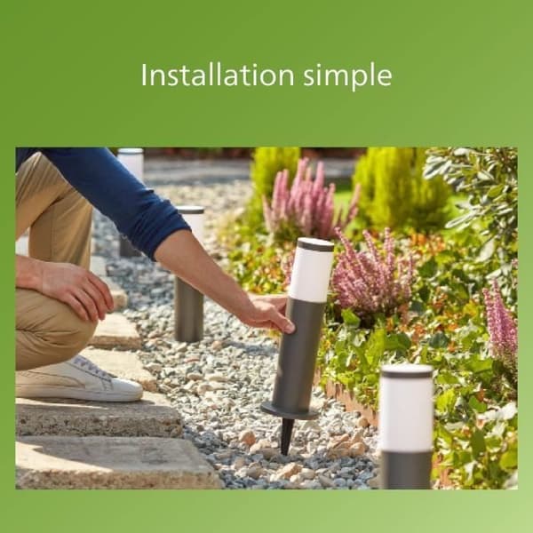 Paket med 3 PHILIPS Garden Link utomhusterminaler - Lågspänning - 24W, IP44, 2700K - Antracit