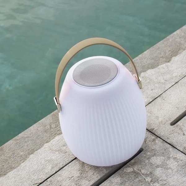 Trådlös bluetooth högtalarlampa - LUMISKY - MINI MAY PLAY - H23 cm - Dimbar vit och flerfärgad LED
