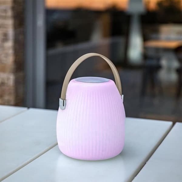 Trådlös bluetooth högtalarlampa - LUMISKY - MINI MAY PLAY - H23 cm - Dimbar vit och flerfärgad LED