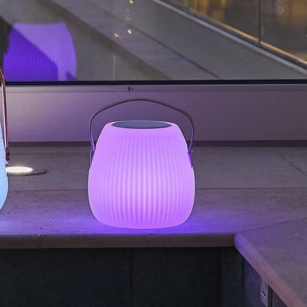 Trådlös bluetooth högtalarlampa - LUMISKY - MINI MAY PLAY - H23 cm - Dimbar vit och flerfärgad LED