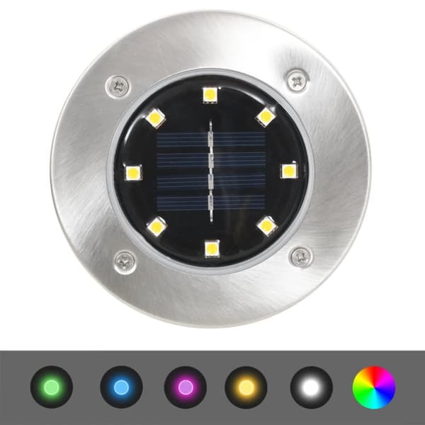 vidaXL soldrevne LED-nedgravningsspots 8 stk. RGB-farver -  Udendørsbelysning