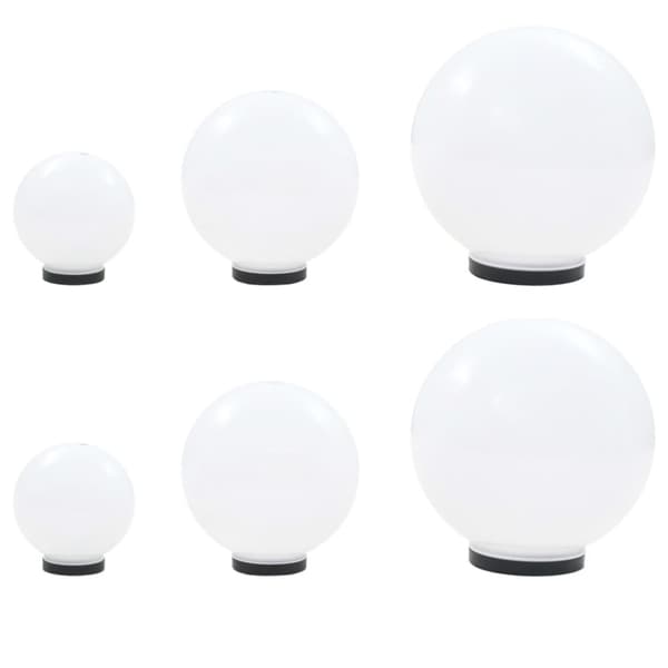 vidaXL LED-lampor 6 st sfäriska 20/30/40 cm PMMA -  Utebelysning