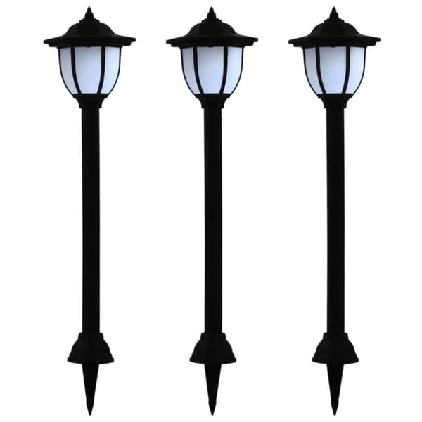 vidaXL Sollampa LED set 3 st svart -  Utebelysning