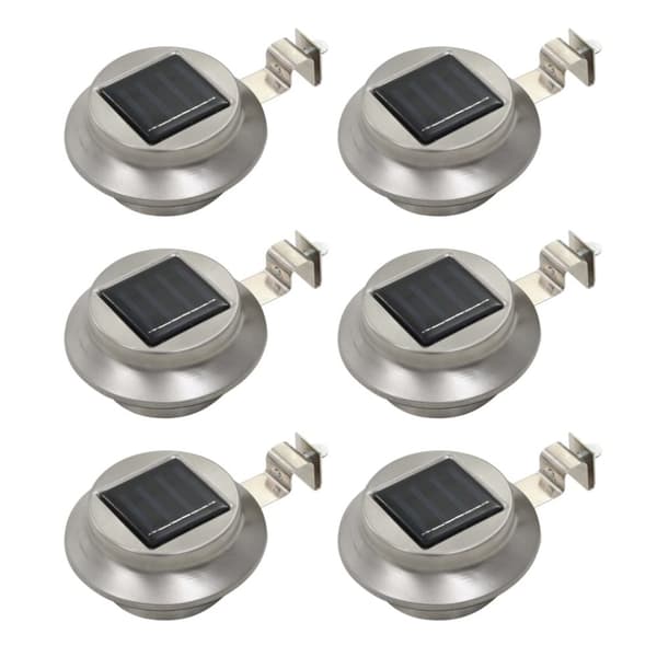 vidaXL Sollampa LED set 6 st rund 12 cm vit -  Utebelysning