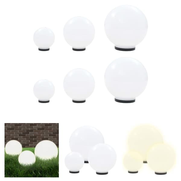 The Living Store LED-pallovalaisinsarja 6 kpl 20/30/40 cm akryyli -  Ulkovalaisimet