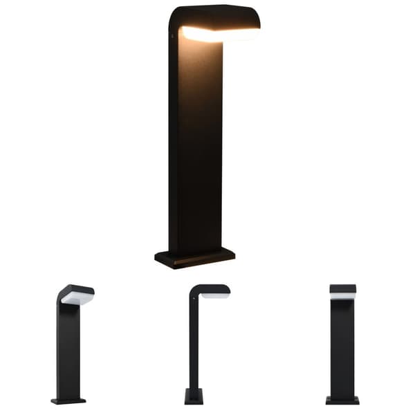 The Living Store udendørs LED-lampe 9 W oval sort -  Udendørsbelysning