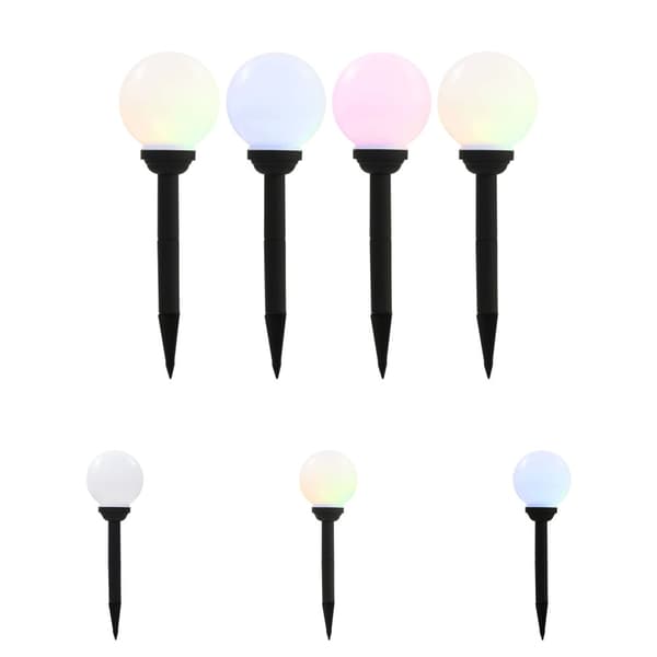 The Living Store Sollampa LED set 4 st sfäriska 15 cm RGB -  Utebelysning
