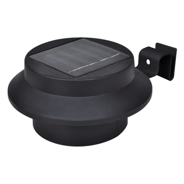 The Living Store Solcellslampor för staket 12 st LED svart - Utebelysning